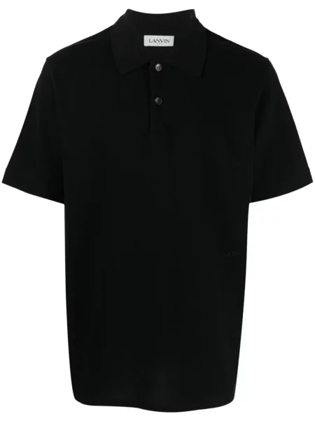 Polo Lanvin cu broderie negru