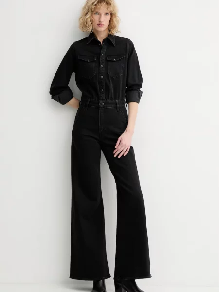 G-Star kombinezon jeansowy Western Wide Leg czarny