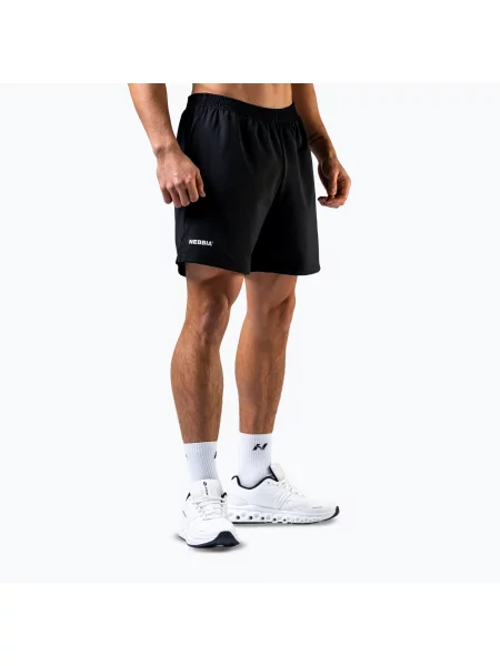 Pantaloni scurți de antrenament pentru bărbați NEBBIA Power black negru
