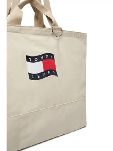 Tommy Jeans Torbica Tjw Wave Flag Med Tote bež