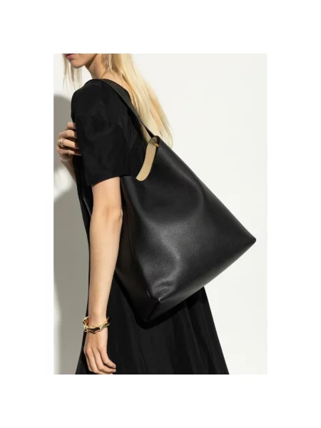 Tory Burch torebka skórzana Romy Hobo czarny