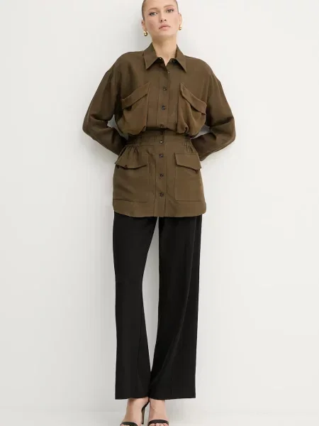 Kurtka Pinko ze ściągaczem zielona