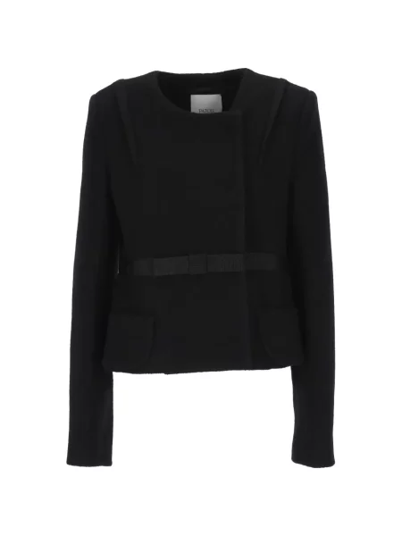 Geacă Patou cu funde de lână negru
