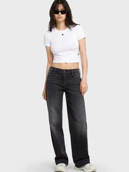 Укорочена футболка G-star Raw біла