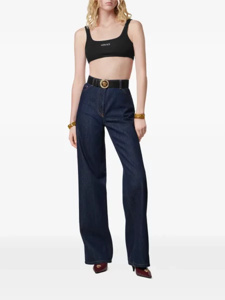 Топ Versace бродиран черно