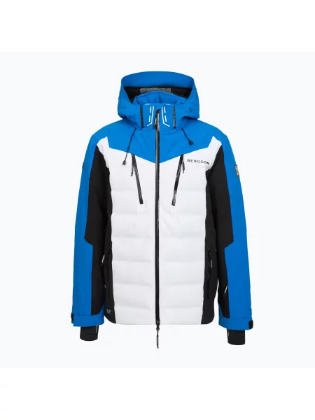 Geacă de schi pentru bărbați BERGSON Velox Stx ibiza blue/white alb