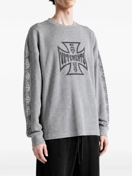 Πλεκτή μπλούζα Vetements με σχέδιο γκρι