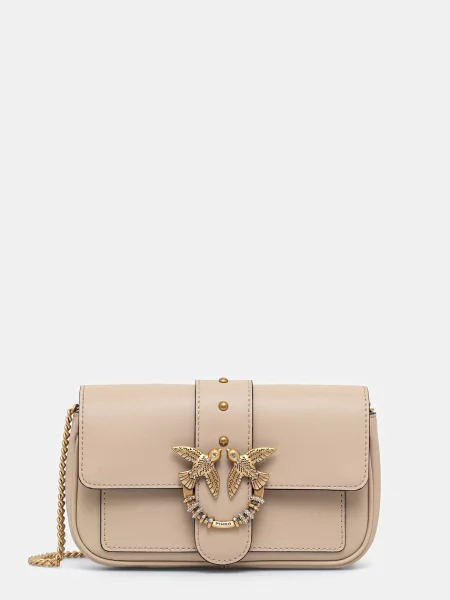Pinko crossbody torba za žene kožna bež