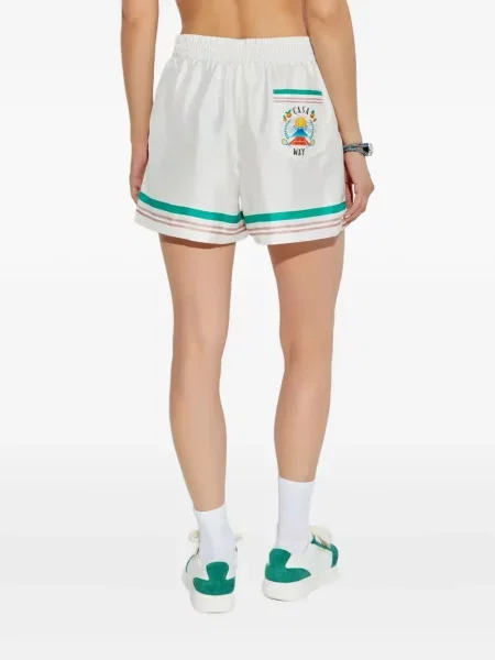 Pantaloni scurți Casablanca de mătase alb