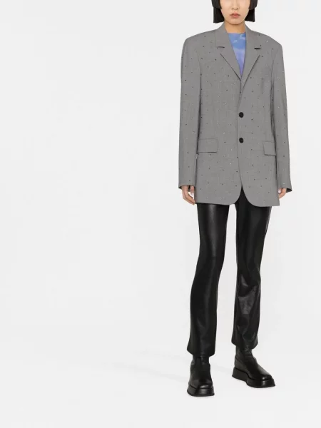 Jednořadé sako Msgm s klopou šedé
