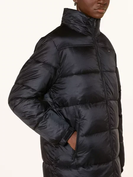 Tommy Jeans Prošívaný Kabát černá