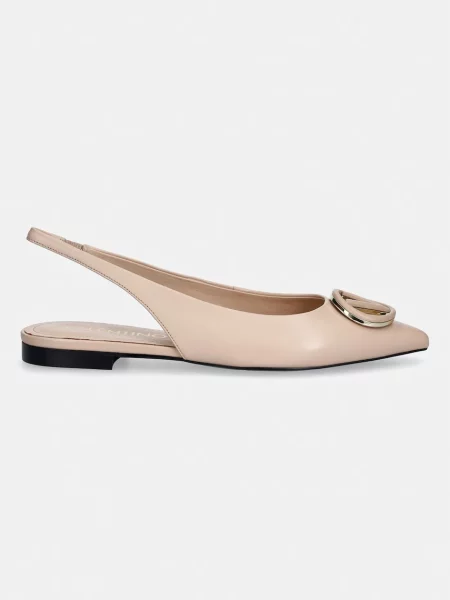 Valentino balerini din piele SLINGBACK FLAT bej