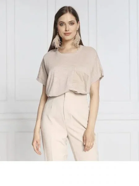 DKNY Blúz | Oversize fit len hozzáadásával bézs