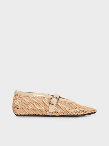 Кожаные балетки Prpy бежевые