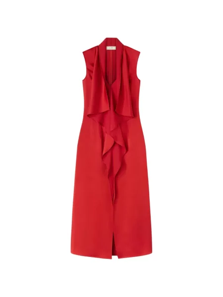 Rochie midi Retori drapată roșu