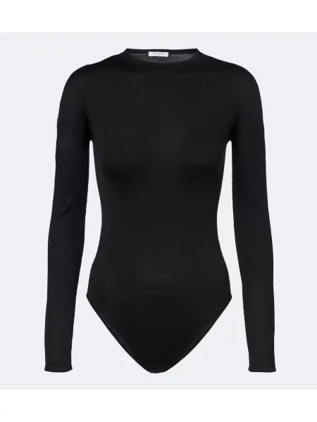 Body Alaïa de mătase negru