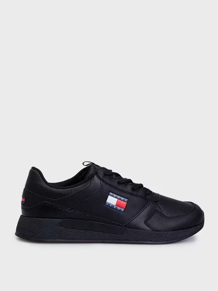 Кожаные кроссовки Tommy Jeans черные
