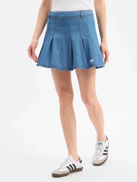 Adidas Originals Dżinsowa plisowana spódnica Kobiety 34 niebieski