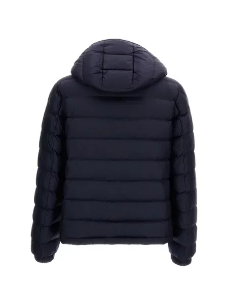 Geacă cu puf Moncler cu glugă albastru