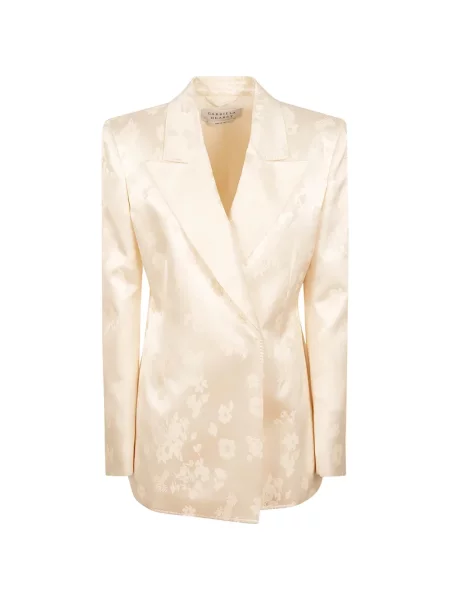 Sacou Gabriela Hearst cu model floral din jacard cu două rânduri de nasturi