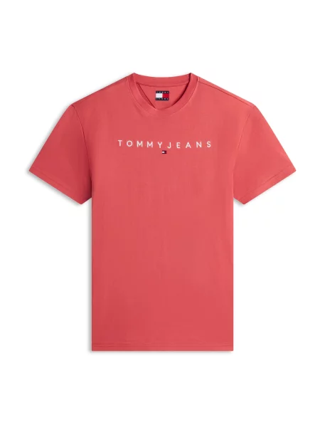Tommy Jeans Tricou roșu deschis alb