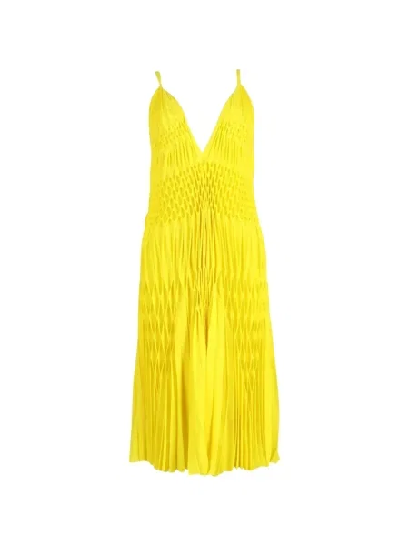 Rochie Haider Ackermann cu decolteu în V de costum galben
