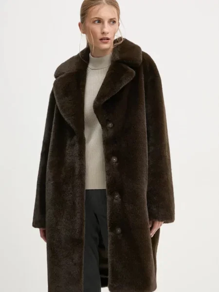 Plašč Stand Studio Camille Cocoon Coat rjava