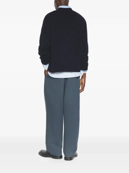 Cardigan Maison Kitsune cu broderie albastru