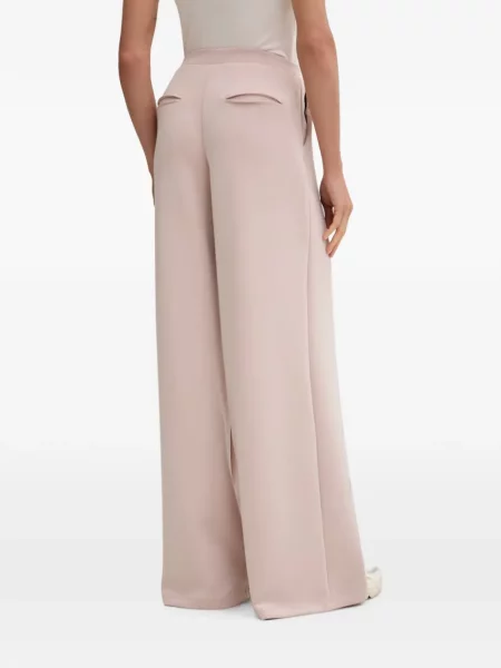 Pantaloni palazzo Guess cu autograf roz