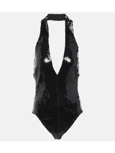 Top Alexandre Vauthier z dekoltem halter czarny