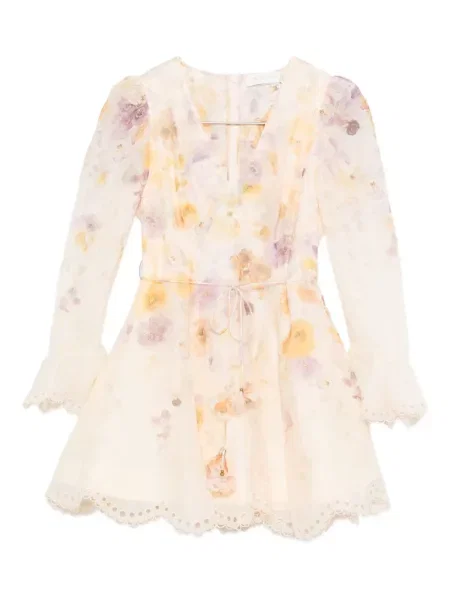 Haftowana sukienka mini Zimmermann koronkowa garniturowa