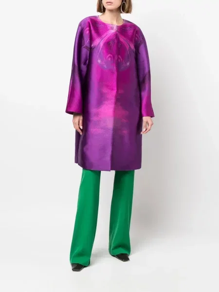 Lung palton Alberta Ferretti violet