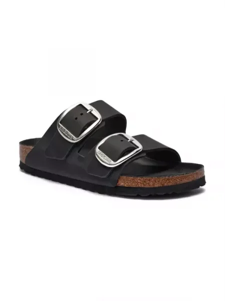 Birkenstock De piele șlapi Arizona Big Buckle | narrow fit negru