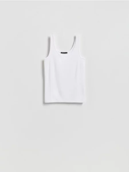 Reserved Top simplu din alb