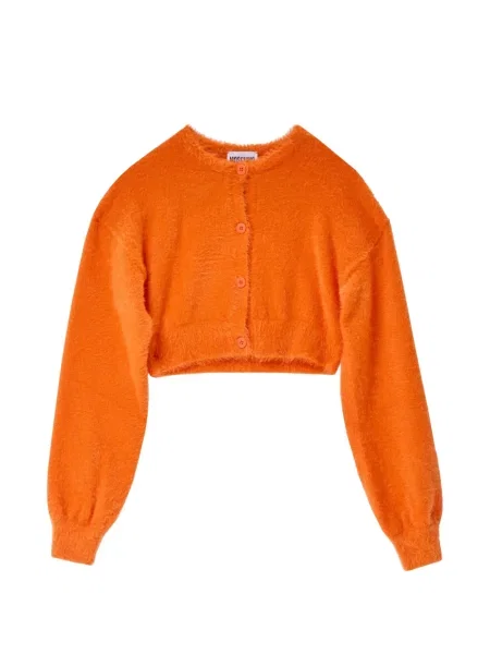 Cardigan Moschino Jeans cu autograf portocaliu