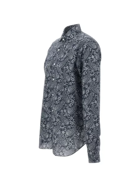 Риза Barba с пейсли десен синьо