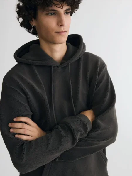 Флисовый свитшот Reserved с капюшоном