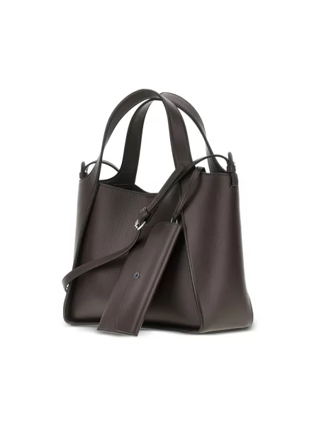 Shopperka Stella Mccartney skórzana z logo brązowa