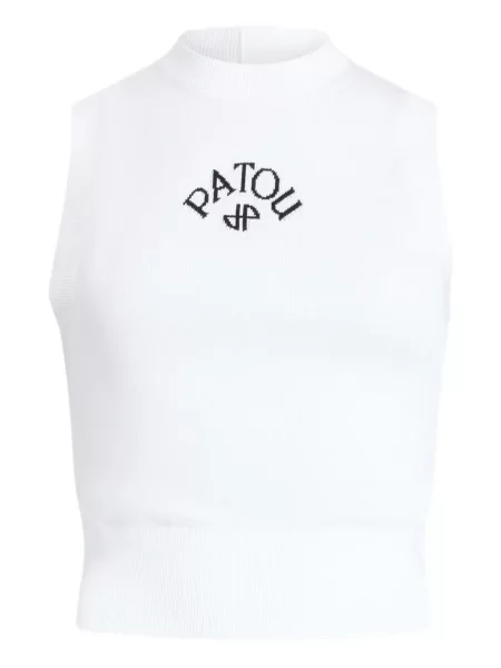 Top Patou tricotate alb