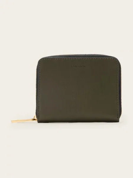 Кожен портфейл AllSaints LENA HEX дамски зелено