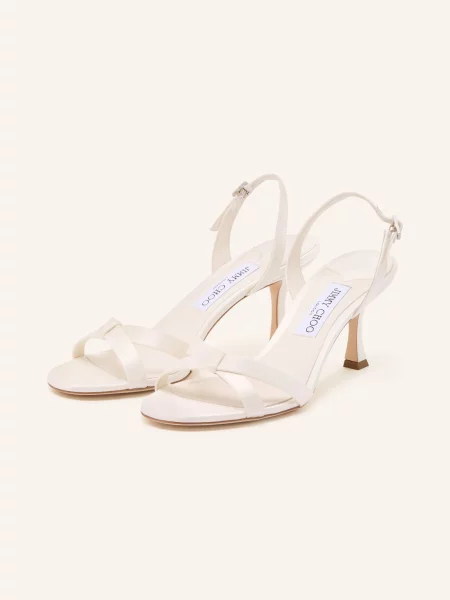 Jimmy Choo Sandały Elsy Z Kamieniami Ozdobnymi weiss