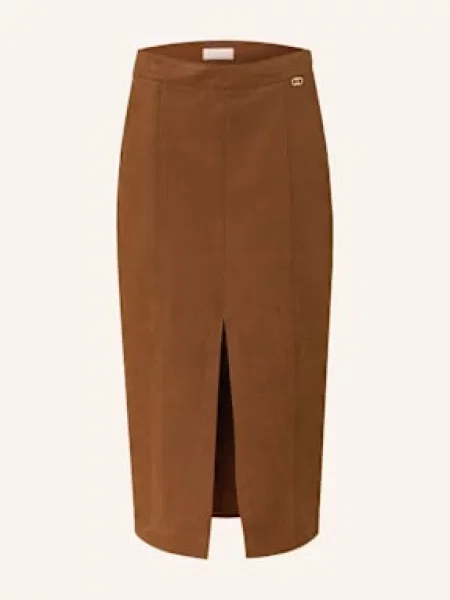 Liu Jo Spódnica Z Imitacji Skóry braun brązowa