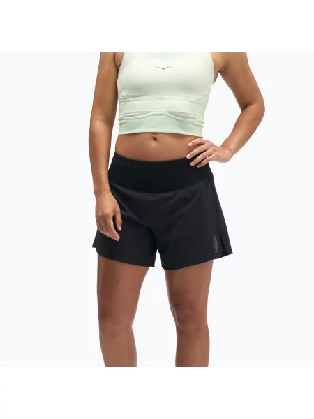 Pantaloni scurți de alergare pentru femei HOKA Glide Short 5" black negru