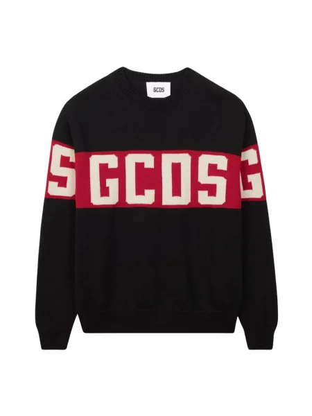 Sweter Gcds wełniany z logo czarny