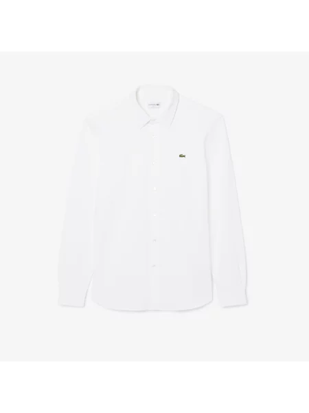 Lacoste Koszula Slim Fit Z Bawełny Piqué biały