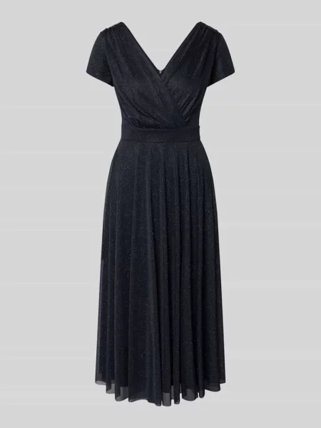 Sukienka koktajlowa o długości do kolan z dekoltem w serek Vera Mont