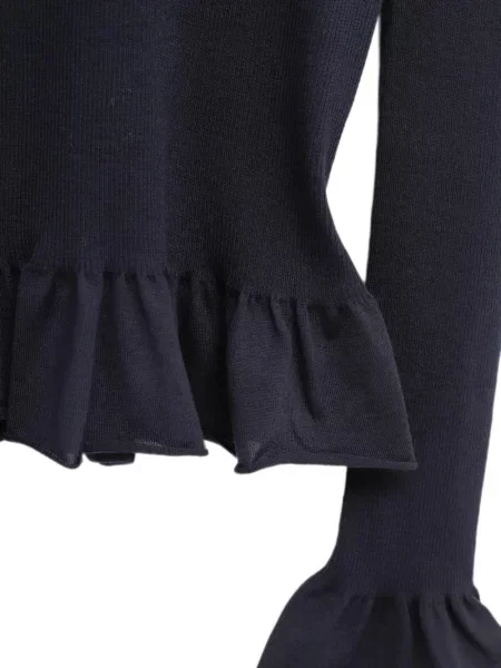 Pulover Jil Sander cu volane albastru