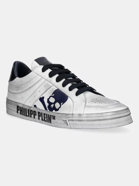 Kožené tenisky Philipp Plein bílé