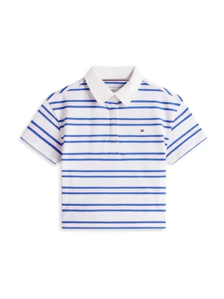 TOMMY HILFIGER Tričko modrá / staroružová biela