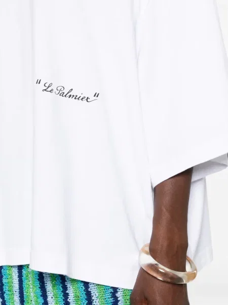 Tricou Jacquemus cu imagine alb